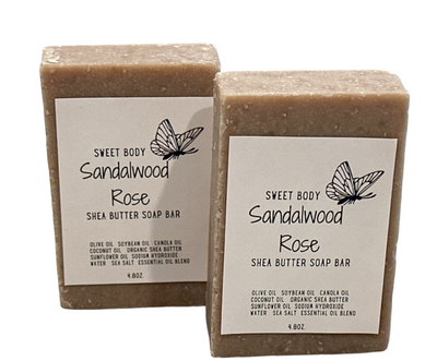 SANDALWOOD ROSE Exfoliating Scrub Soap Bars