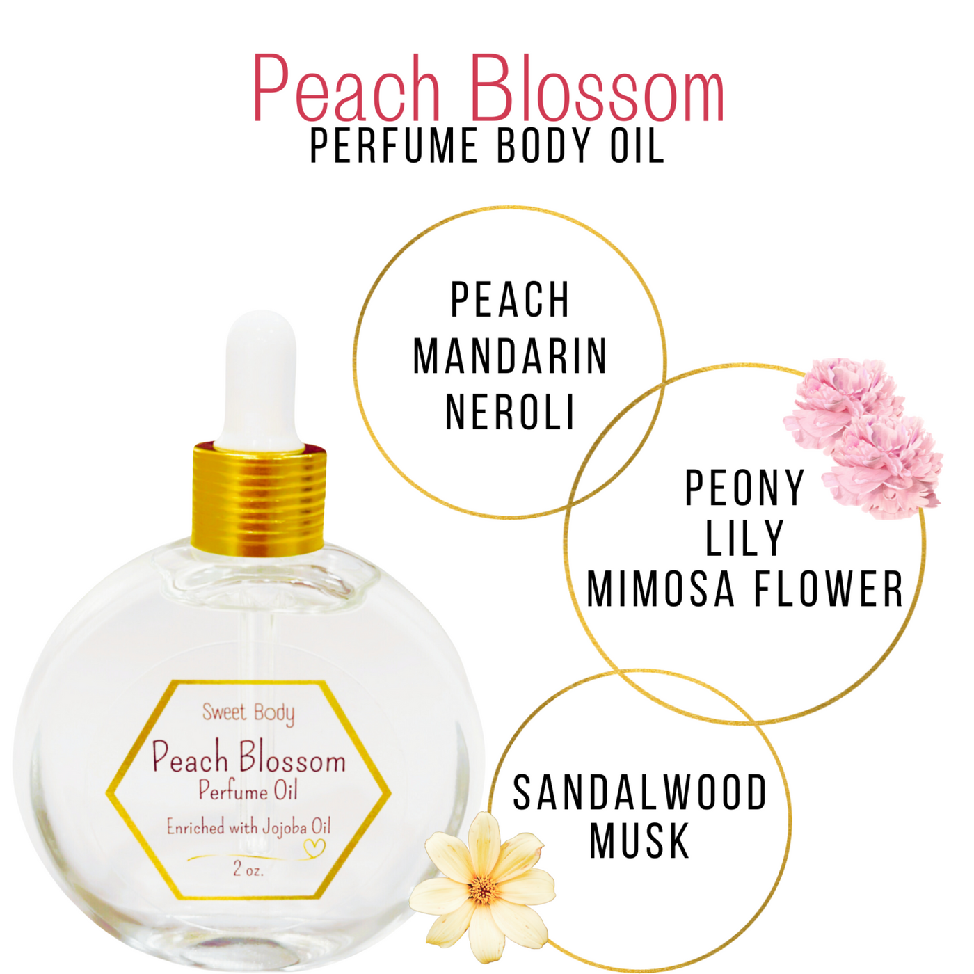 PEACH BLOSSOM Perfume Body Oil 2oz