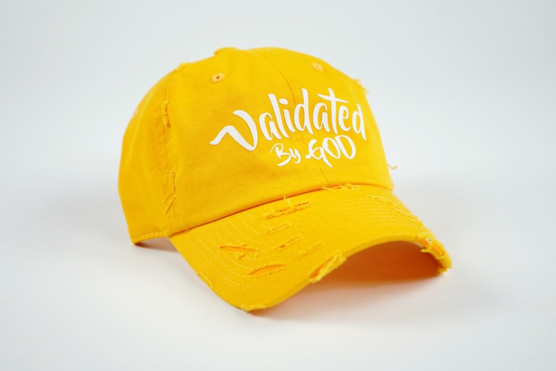 Validated by God - Distressed Yellow Cap