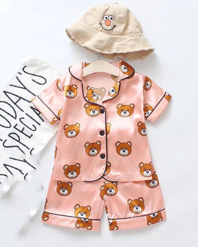 Kids Satin Teddy Bear Pajamas