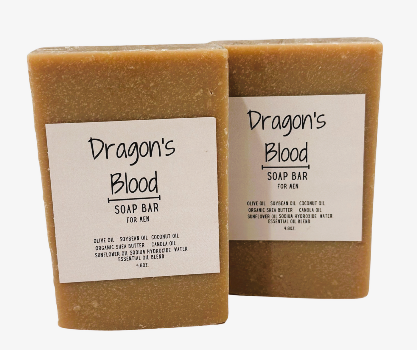 DRAGON'S BLOOD MEN'S Handmade All Natural Exfoliating Scrub Moisturizing Soap Bars for Body, Face Women Men (Free Soap Saver)