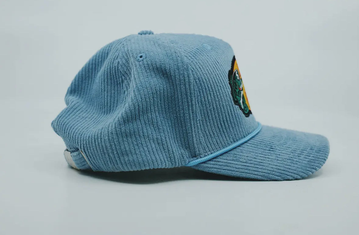 Learn to Fish Trucker Hat (Blue Corduroy)