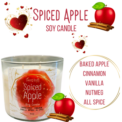 Spiced Apple 3 Wick Soy Candle 14oz
