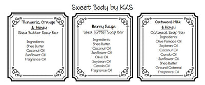 Turmeric Orange & Honey| Berry Sage | Oatmeal Milk & Honey Soap Bars